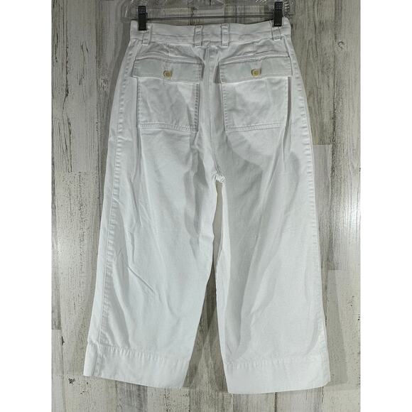 Lauren Ralph Lauren Womens Capris Size 4 (26x21.5) White Wide Leg High Rise - Picture 2 of 7